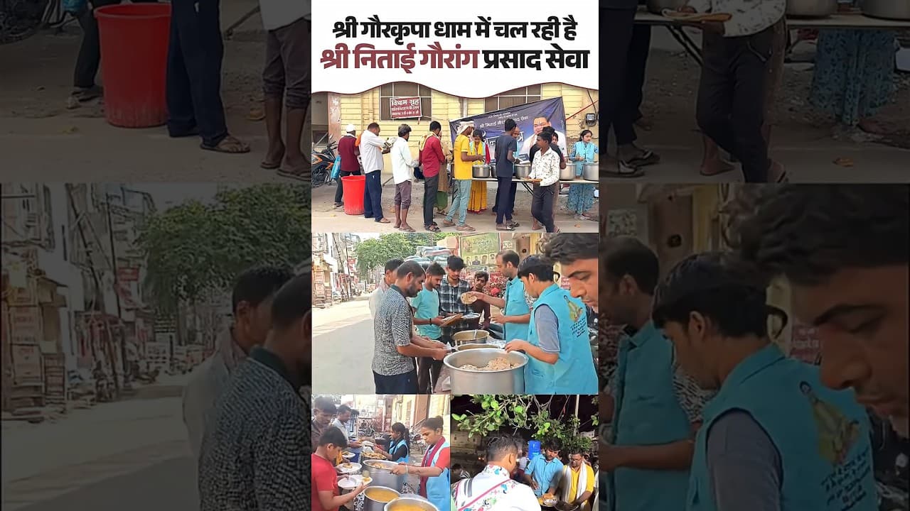 श्री गौरकृपा धाम में चल रही है श्री निताई गौरांग प्रसाद सेवा | #gaurkripadham #prasad #shorts