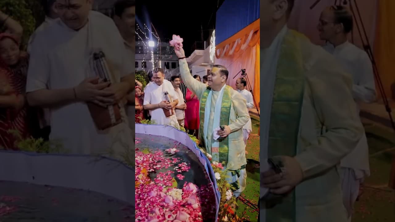श्री राधामाधव लीला महा महोत्सव में जलकेली लीला की दिव्य झलकियां || #radhamadhavleela #DivineLeela