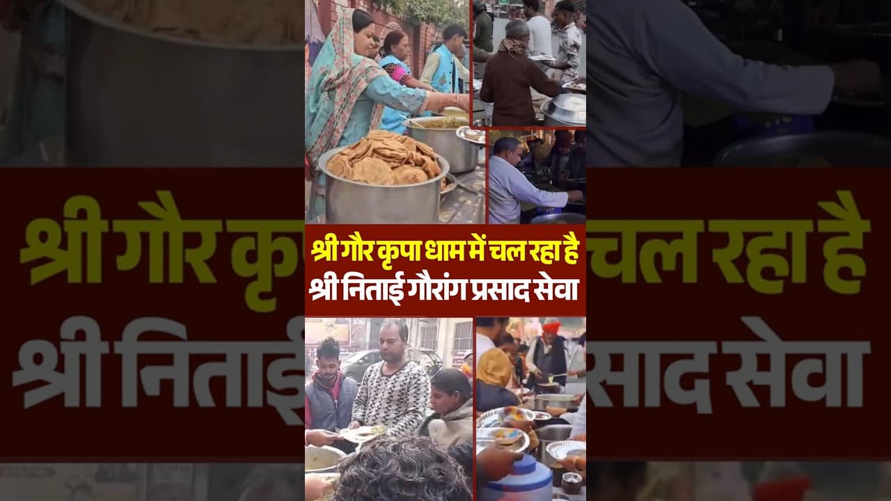 श्री गौर कृपा धाम में चल रहा है श्री निताई गौरांग प्रसाद सेवा | #prasadseva #seva #shortsfeed
